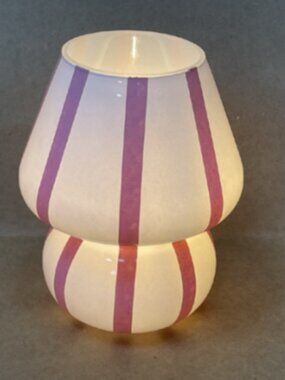Pink Striped Battery Operated Accent Lamp – 5.9" x 7.48"
